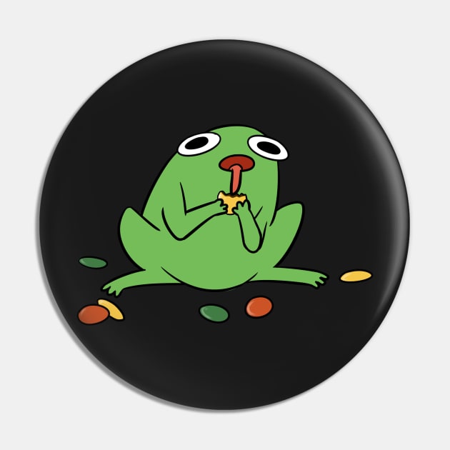 Froggie eating M&M's Pin by Nucifen