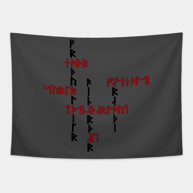 Interlocking Nordic Rune Design Tapestry by Art of Arklin