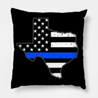 Texas Thin Blue Line - Police Officer Gift - Texas Ranger Pillow