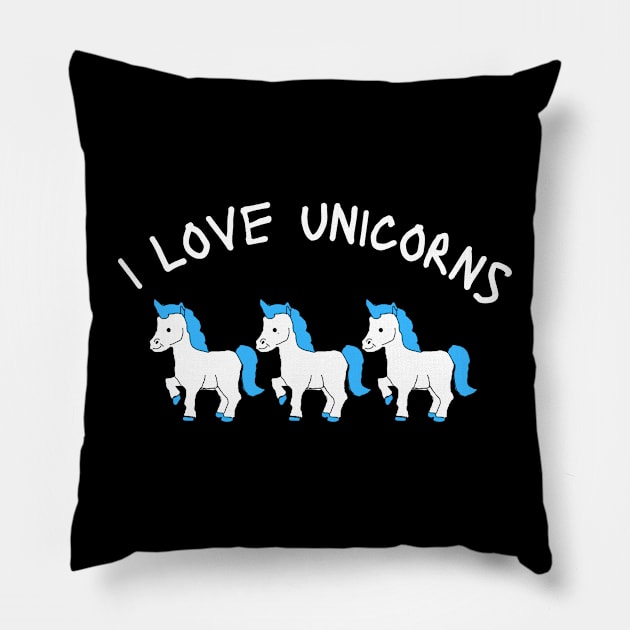 i love unicorns Pillow by NomiCrafts