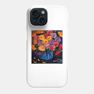 A beautiful bouquet flowers in a glass and gold vase . Phone Case