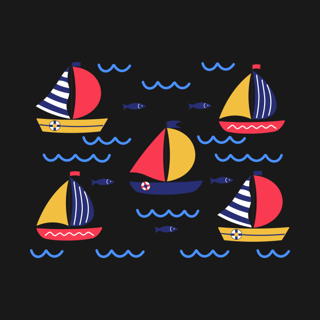 Sailboat regatta in sea ocean. Summer outdoor sports activity concept. by Nalidsa