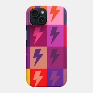 Lightning Bolts Checkerboard Pattern Pinks and Purples Phone Case