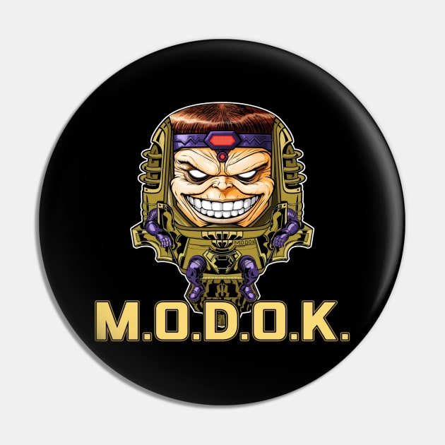 MODOK (Black Print) Pin by Nerdology