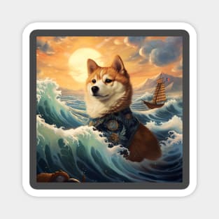 Shiba inu on the Sunset Magnet