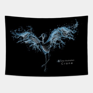 Water illustration “Crane“ Tapestry