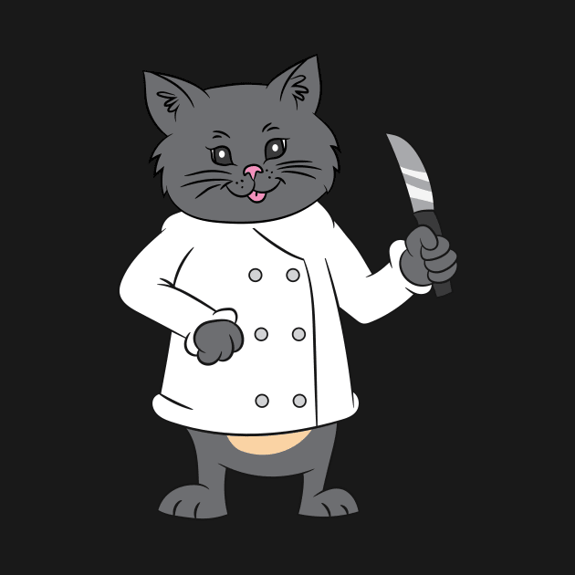 Chef Knife T Shirt | 4th of July US Flag Cat Gift by Gawkclothing