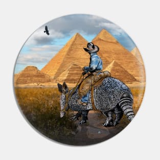 Armadillo Cowboy in Giza Pin