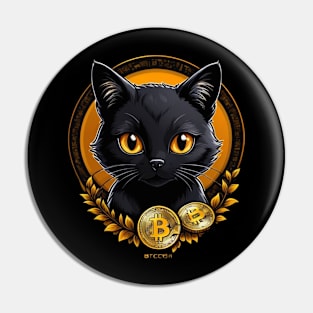 Bitcoin black cat Pin