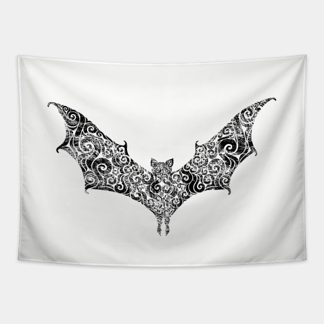 Swirly Bat Tapestry by VectorInk