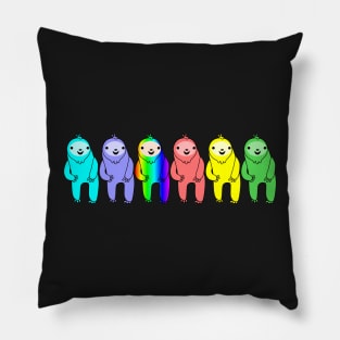 Colored Happy Sloths Pillow