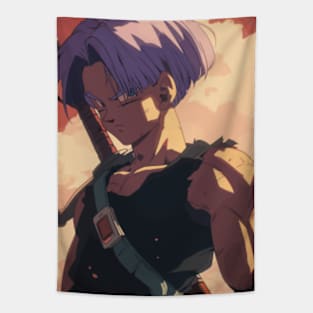 Retro 90s Anime Trunks Fanart Tapestry