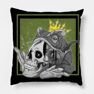 Gothic Prince Skull With Crown Pillow
