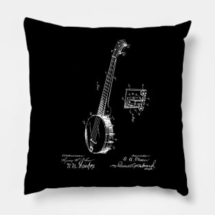 Banjo Vintage Patent Drawing Pillow