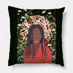 African Beauty, black girl Pillow