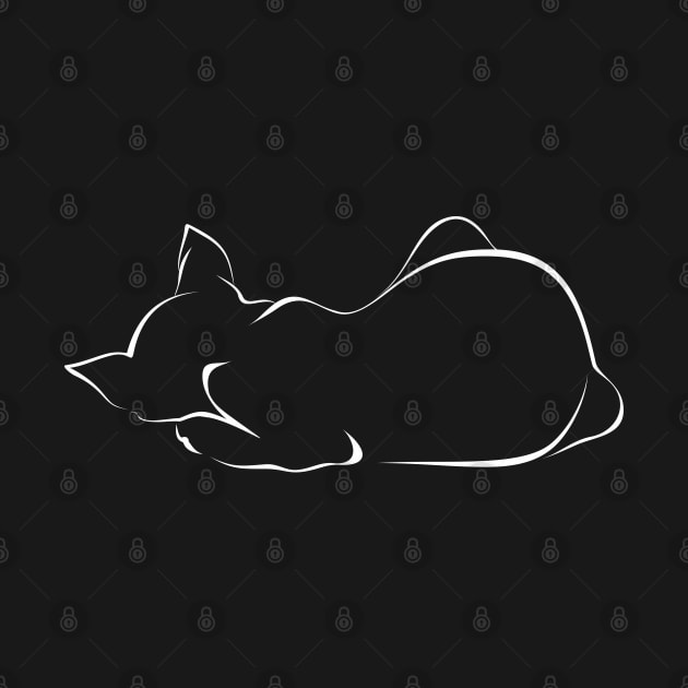 Sleeping cat (black version) by lents