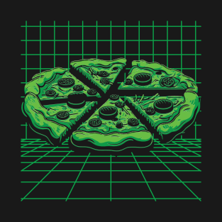 Retro Pizza. Matrix Style T-Shirt