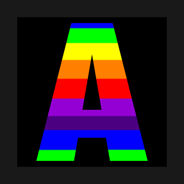 The Letter A in Rainbow Stripes by ArtticArlo