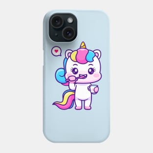 Cute Unicorn Brush Teeth Cartoon Phone Case