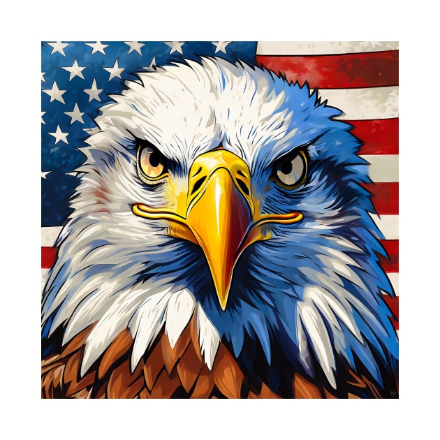 USA Bald Eagle And Flag Design by ArtShare