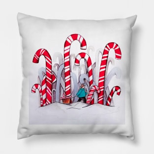 Candy Cane Forest Pillow