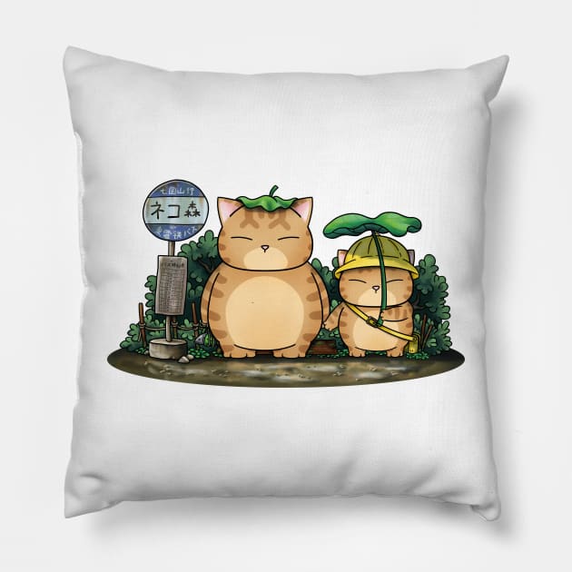 My Neighbor Fat Cat Pillow by Takeda_Art