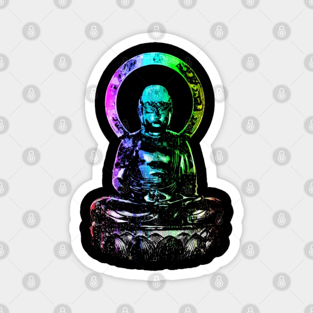 Rainbow Buddha Statue Magnet by robotface