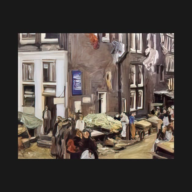 jewish quarter in amsterdam 1905 - Max Liebermann by Kollagio