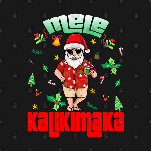 Mele Kalikimaka Christmas Santa Shaka Hawaii by intelus