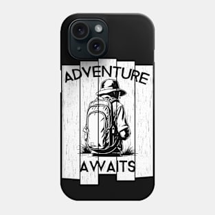 Adventure Awaits Black and White Phone Case