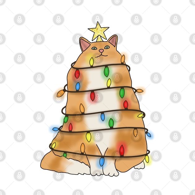 Fluffy Orange cat christmas tree by Becky-Marie