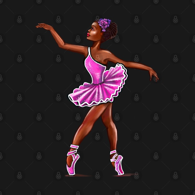 African American, Black ballerina girls with corn rows ballet dancing 8 ! black girl with Afro hair and dark brown skin wearing a pink tutu. Love Ballet by Artonmytee