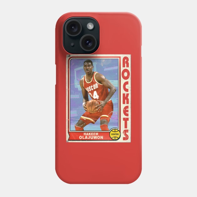 Hakeem Olajuwon Retro Style 90s Trading Card Phone Case by darklordpug