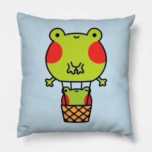 Frog hot air balloon Pillow