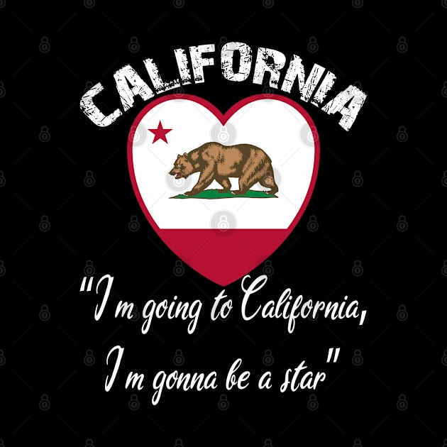 Bear Flag, Flag of California, Grizzly bear, “I’m going to California, I’m gonna be a star.” by egygraphics