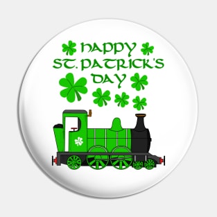 St. Patrick's Day Steam Train Model Railroad Enthusiast Pin