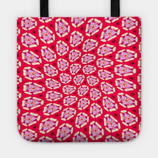 Red Passion Flower Pattern Tote