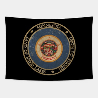 Vintage Minnesota USA United States of America American State Flag Tapestry