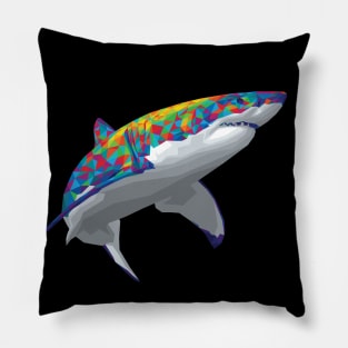 Rainbow Geometric Shark Pillow