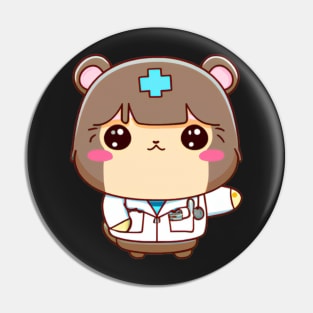 Cute Capybara Nurse Kawaii Pin