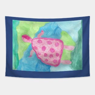 Sea Turtle Underwater Abstract Art Tapestry