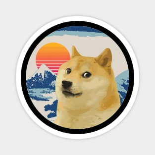 Doge Meme Much Wow japan mount fuji hokusai SHIBA INU Magnet