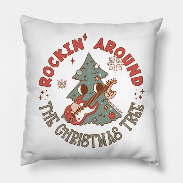 Rockin' Around the Christmas Tree © GraphicLoveShop Pillow by GraphicLoveShop