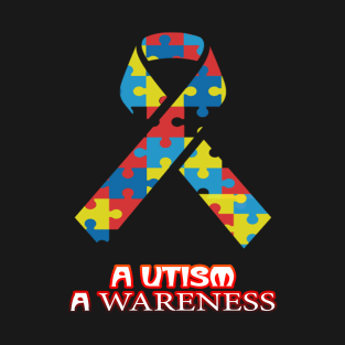 Autism Awareness T-ShirtAutism Awareness Colorful Ribbon Awareness Month Commemorative Graphic T-Shirt