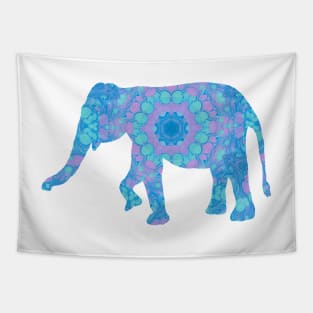 Mandala Painted Elephant Pink Teal and Blue Tapestry