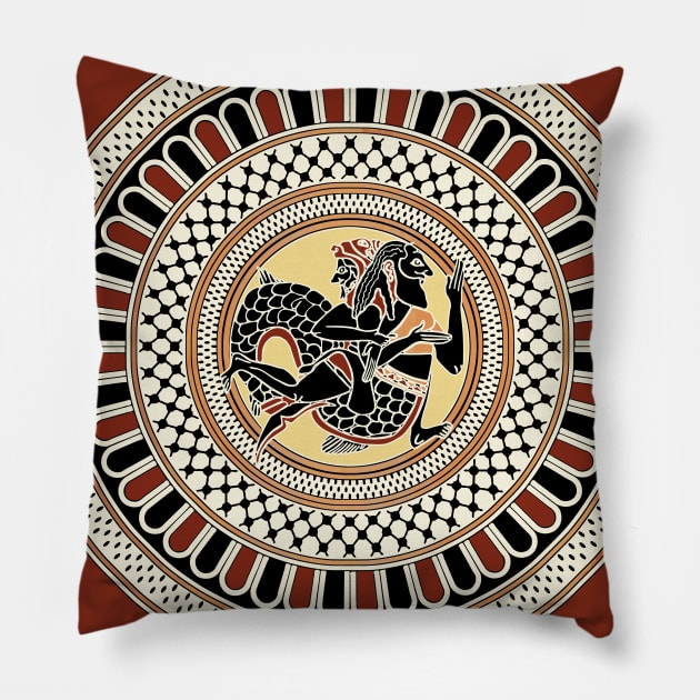 Heracles vs Triton_04 Pillow by Mosaicblues