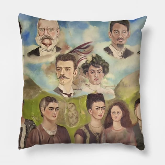 Portrait of Frida’s Family by Frida Kahlo Pillow by FridaBubble
