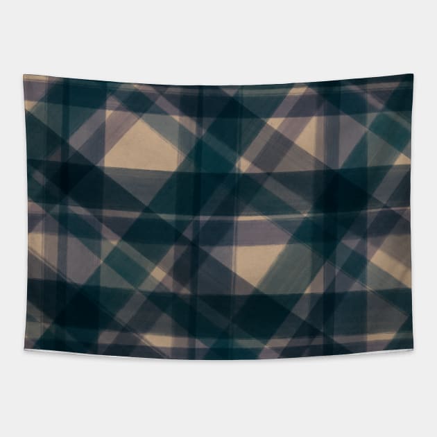 Painted Plaid in Navy Blue Tapestry by OpalEllery