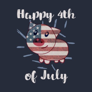 Patriotic Pig American Flag - 4th of July T-Shirt