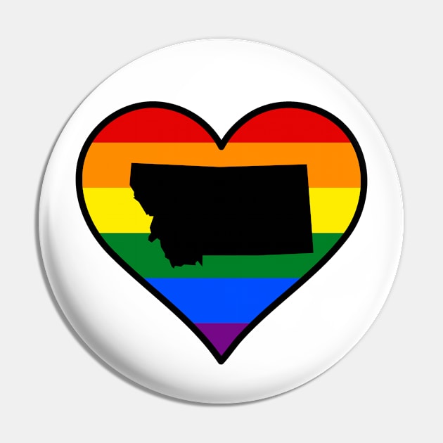 Montana Gay Pride Heart Pin by fearcity